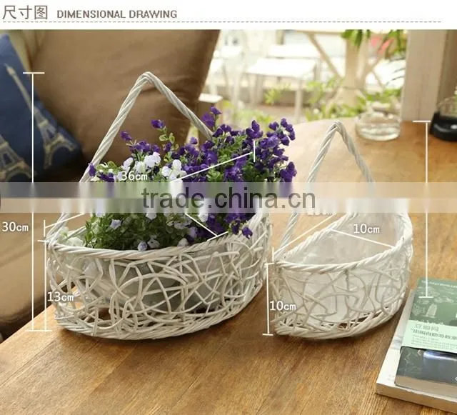 Wicker material wedding flower basket