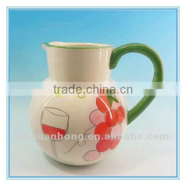 USA hot sale huge yellow DeHua ceramic water pitcher with handle