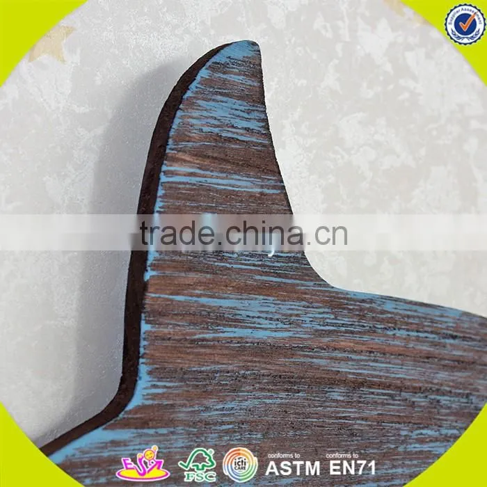 2017 New design home decorations wooden wall hanging top fashion whale shape wooden wall hanging W09D016