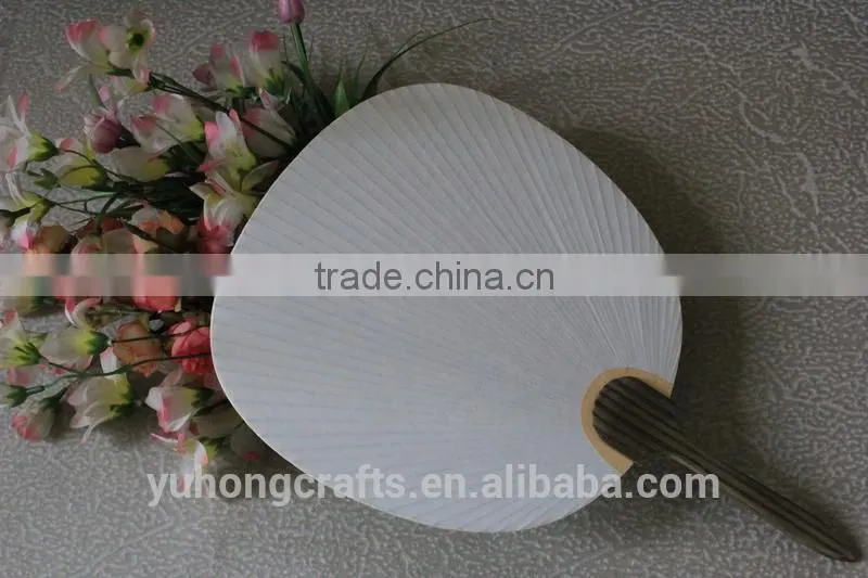 Environmental paper round fan with wood handle