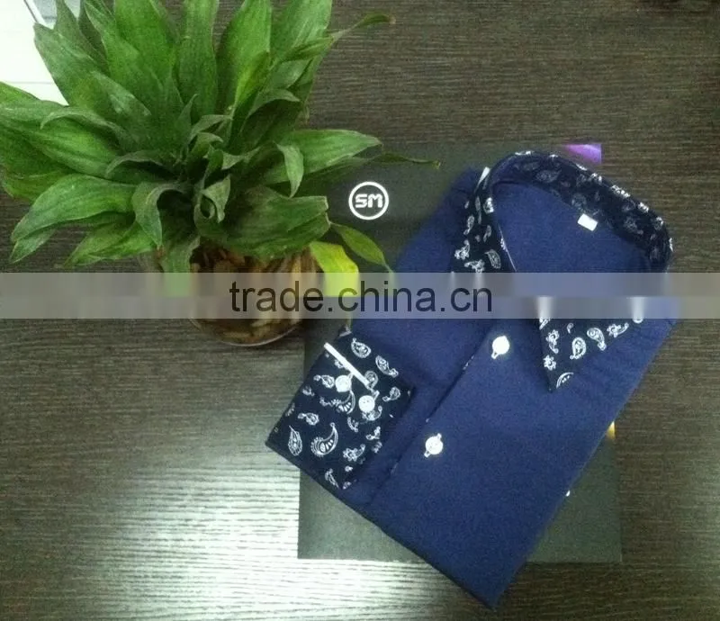 contrast color collar and cuff dress shirts fashion shirts for boys children clothing manufacturers china
