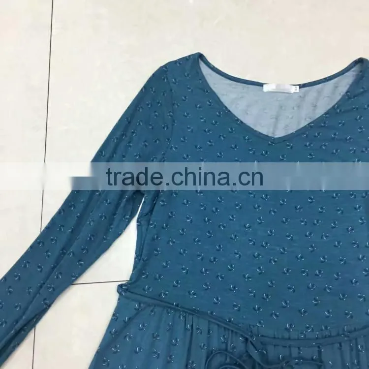 Women cheap long sleeve dot print dress stock apparel