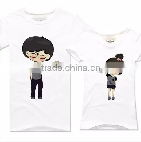 White/gray Color short sleeve o-neck cotton couple bulk wholesale unisex t-shirts