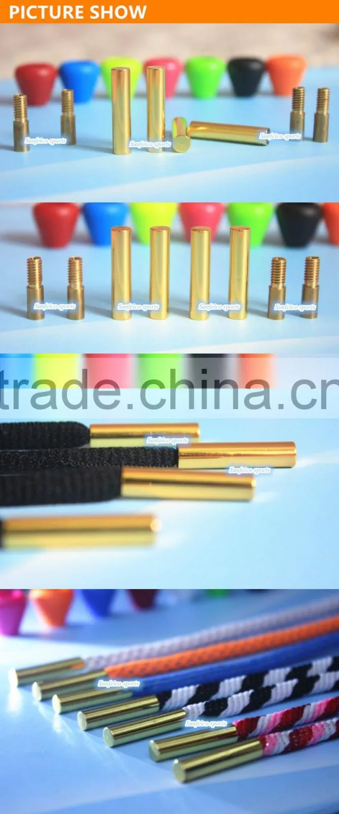 Gold/Silver 23mm Shoelaces Laces Cylindrical Aglets For Mids & Lows Trainers - Metal Aglets Shoe Laces Tips Replacement