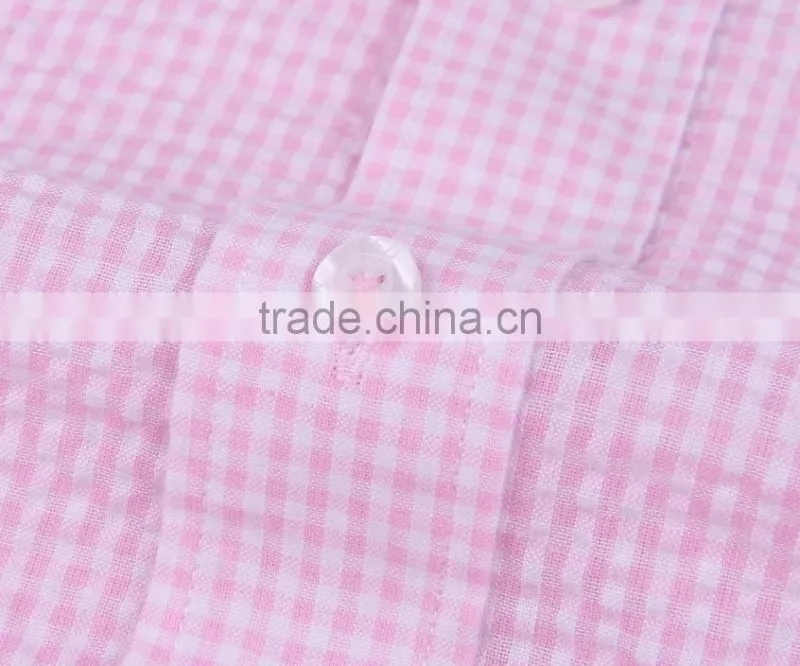 2017 men's short sleeve seersucker casual shirt wholesale