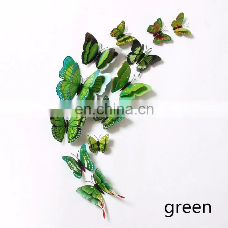 Wholesale High Quality 3D Double Butterfly PVC Wall Sticker Home Decoration