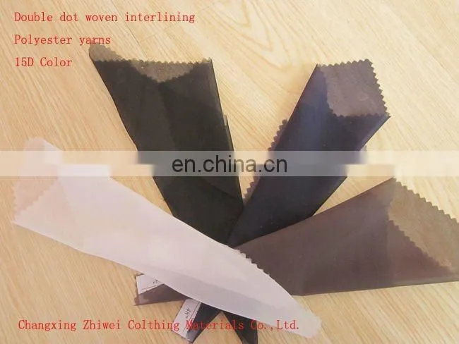 100% Polyester Double Dot Woven Interlining Fabric