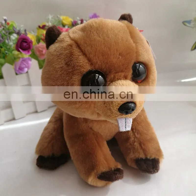 Made in China TY branded furry big eyed plush beaver china factory plush toys