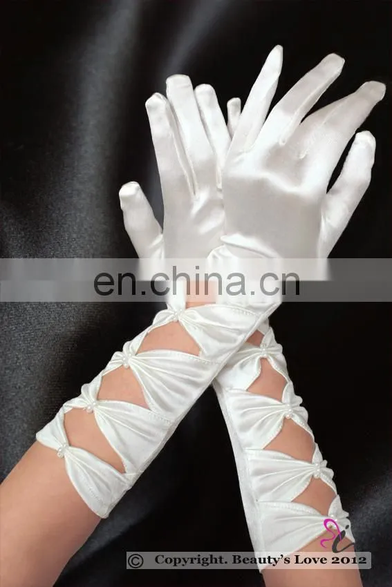 Beauty`s Love Sexy Satin Gloves Wedding Accessory Gloves Without Fingure