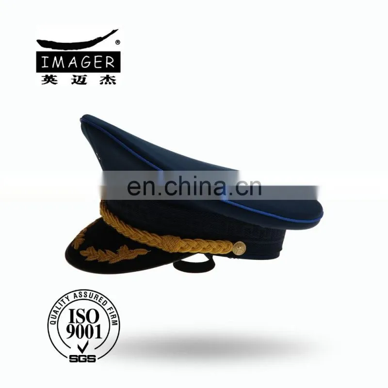 Customized Air Defence Forces Warrant Officer Cap with Gold Embroidery