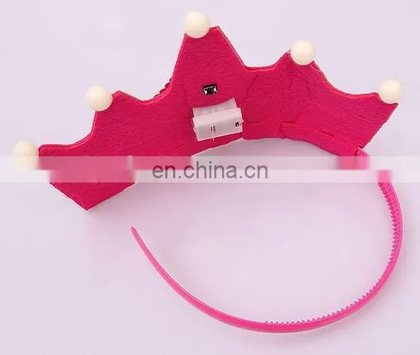 MCH-2317 New wholesale party decoration led flashing happy birthday king princess tiara crown headband hat for kids