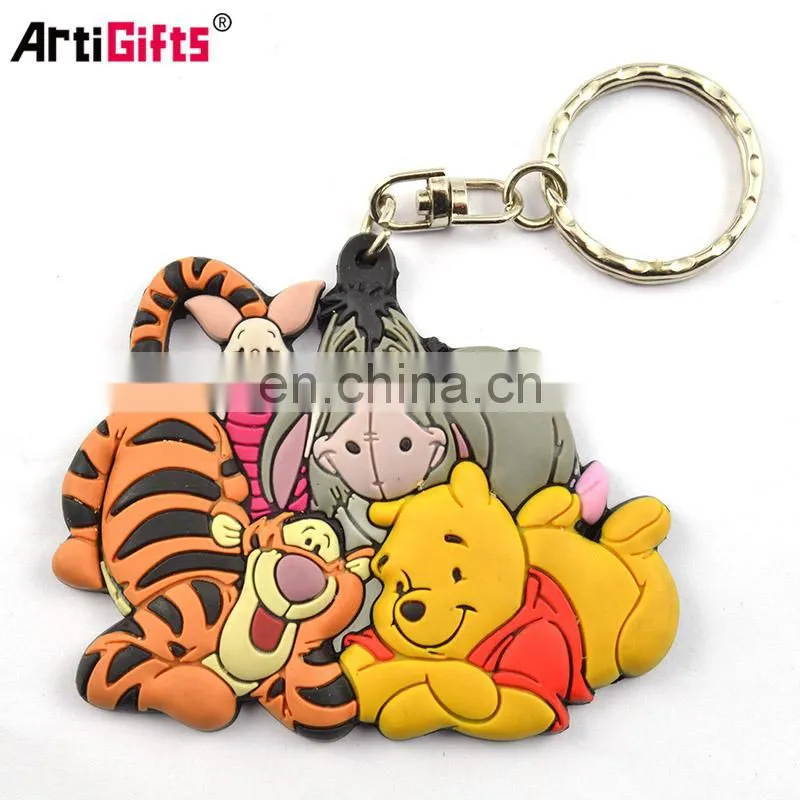 Custom Made Personalized Cheap Novetly Rubber Soft Pvc Tiger Keychain