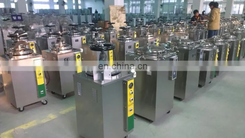 sterilization equipments cylindrical pressure steam sterilizer with an electrical heater