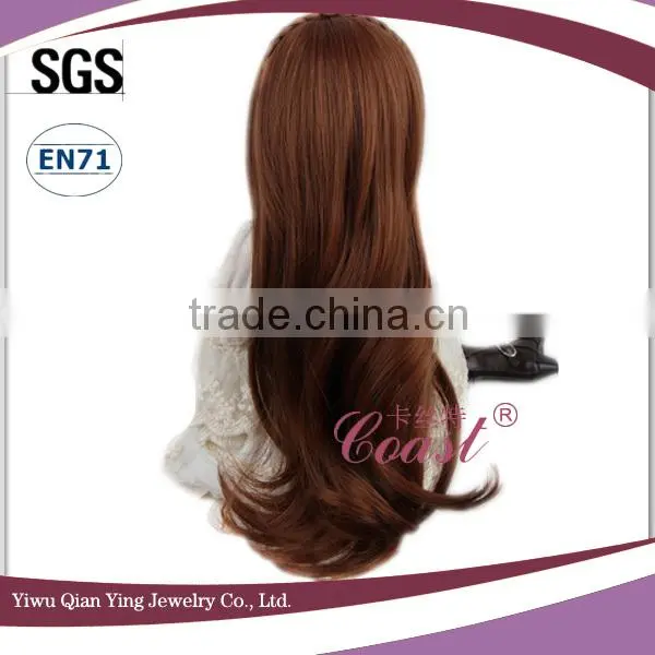 best quality wavy dark brown synthetic baby doll hair wigs