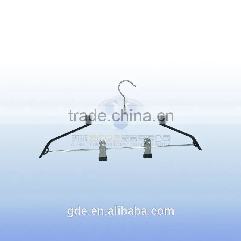 PVC black coating metal clip clothes hanger on sale