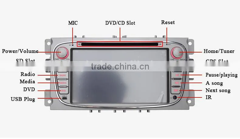 Car Stereo for Ford Focus Mondeo GPS Navigation DVD Auto Radio Headunit Satnav 3G WIFI IPOD BT SWC AUX USB/SD AM/FM MP3/MP4