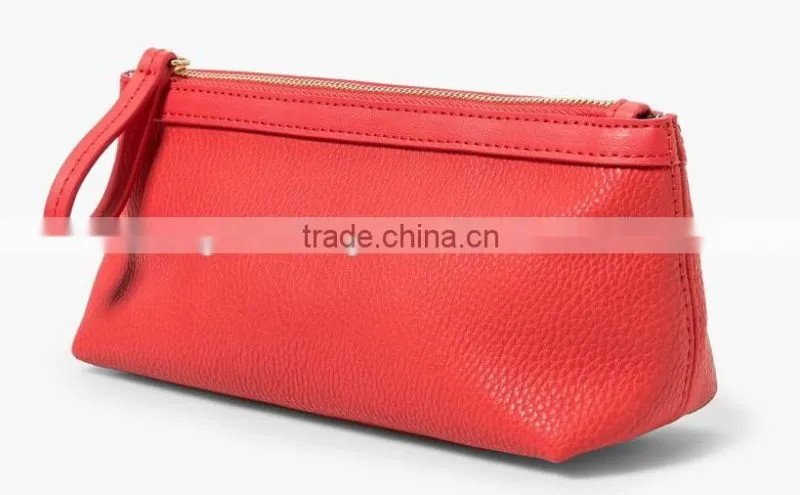 pebbled leather cosmetic bag with wristlet makeup case pouch multiple clutch purse for ladies