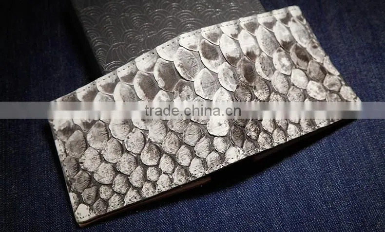 High Quality Custom logo White and Black Color Unisex Genuine Real Big Scale Python Skin leather Wallet