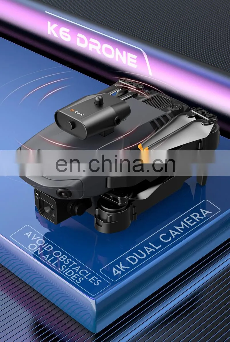 K6 Mini Drone 4K Dual Camera Wifi FPV Four Sides Infrared Obstacle Avoidance Foldable Quadcopter Gifts