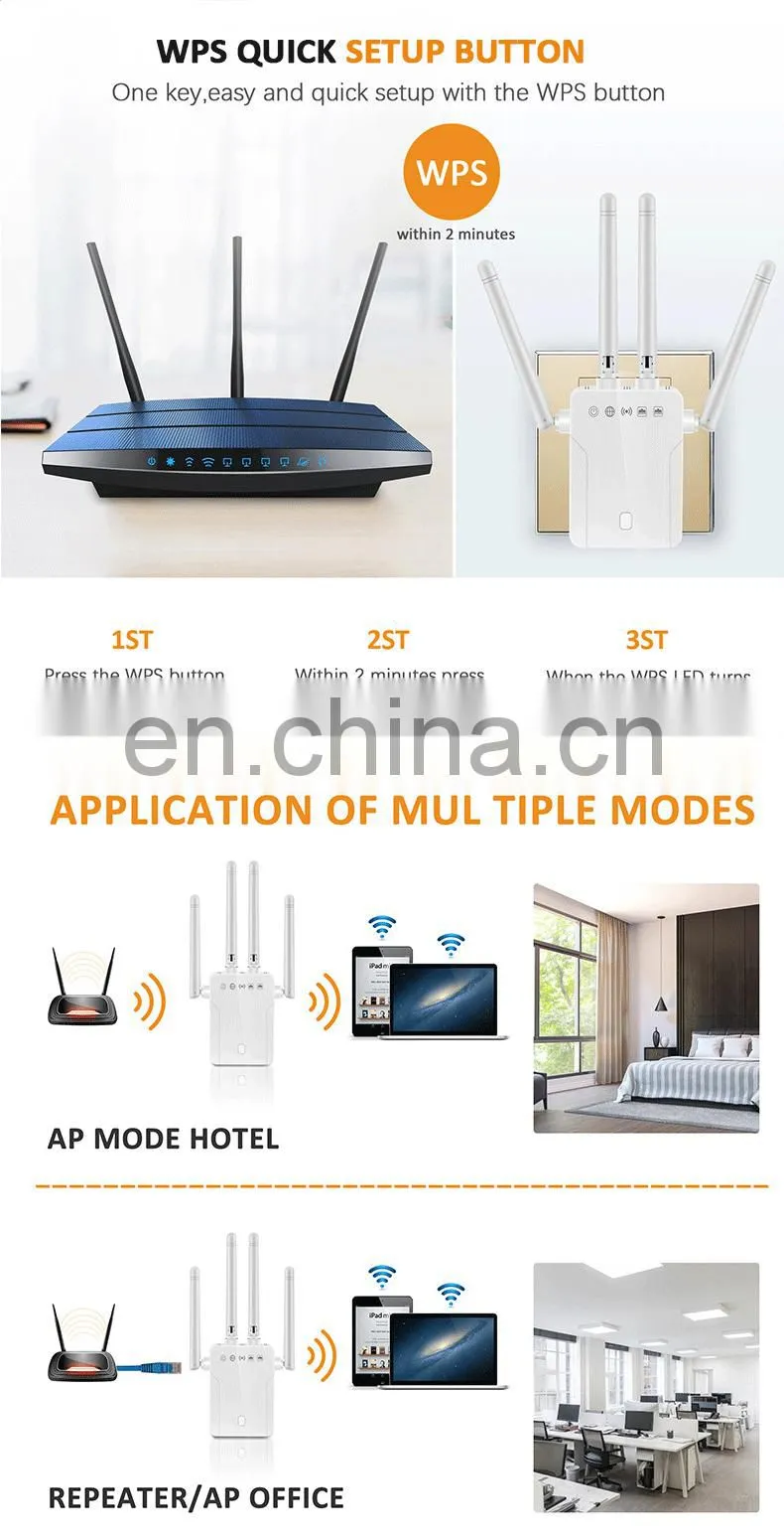 ALLINGE MDZ3223 Mini Repeater 1200Mbps Signal Antennas Booster Extender Booster Repeater