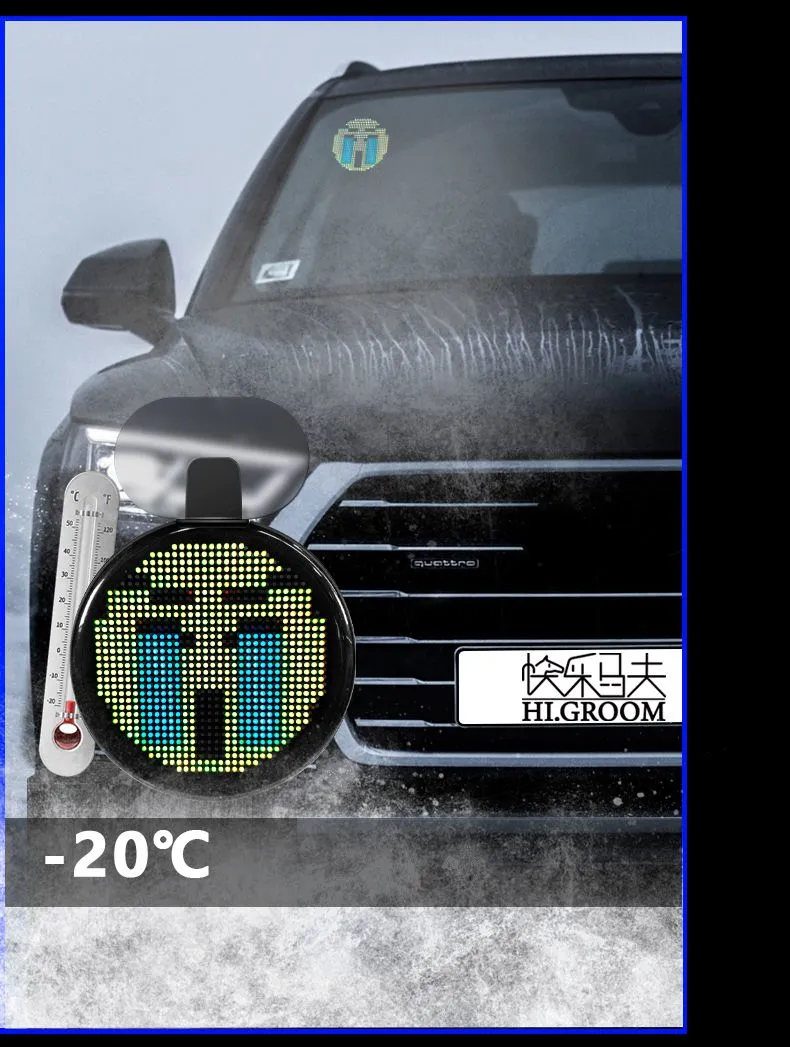 Customizable LED Display Car Rear Windshield Light Funny Car Accessories with Finger Light 5V Condition New App LED Car Sign