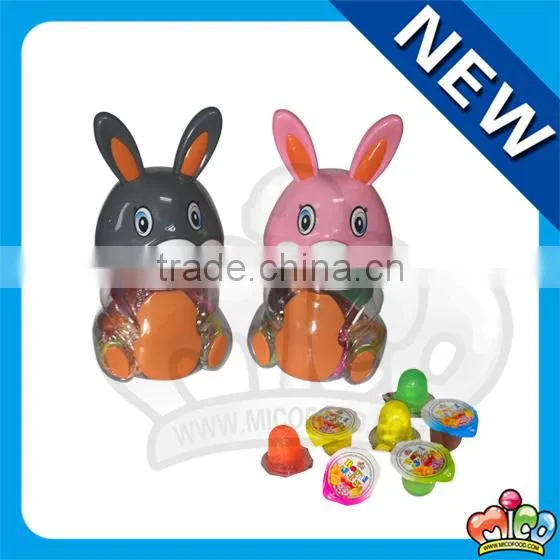 assorted fruit jelly in mini rabbit jar