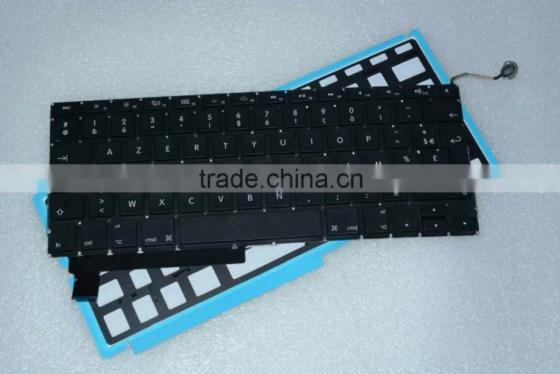 French Layout Laptop keyboard Replacement LED Backlight For Macbook Pro 15" A1286 2008-2012