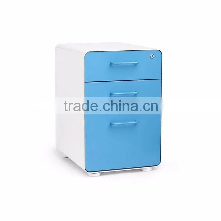 WLS new deisgn 3 drawer colorful office metal pedestal