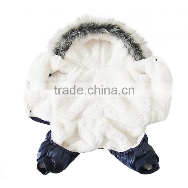Luxury fur flower cotton Royal Blue dog clothes