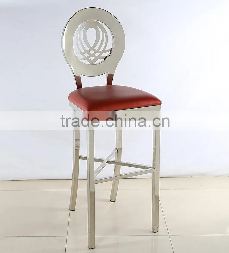 round High back stainless steel bar chair