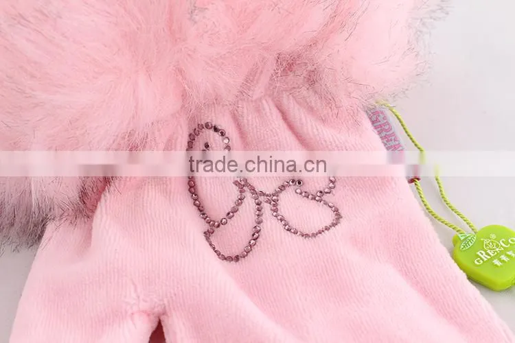2015 Kids Winter Keep Warm Gloves Girl Pretty Halt Top Lint Gloves IN Different Colors