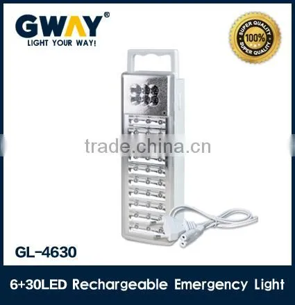 High bright emergency light with 6led spotlight+30 LED,use transformer charging
