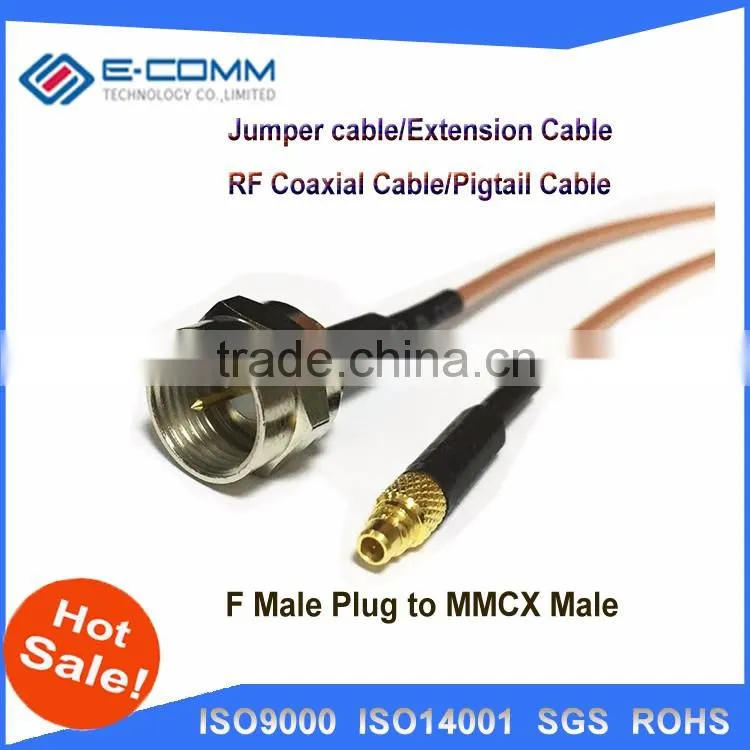 Hot F Male Plug Switch MMCX Male Plug ST Connector RG178 cable Adapter 15CM 6"