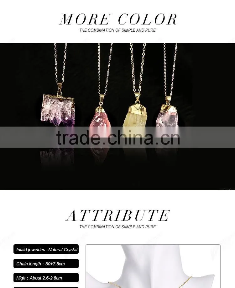 Fashion gold plated jewelry, Popular necklace jewelry, Natural stone necklace