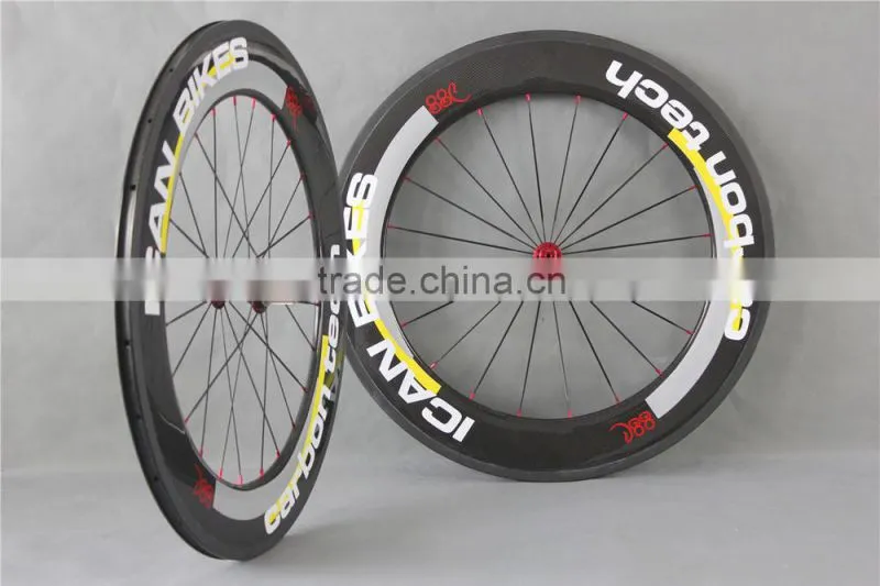 88mm clincher road bike wheels ,carbon road bike wheels ICAN painting logo