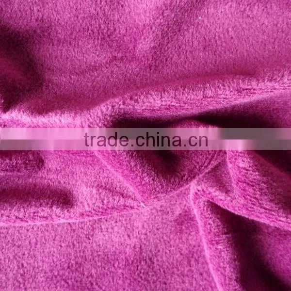 2015 New Fashion Cheap Polyester Plain Dyed Soft Velour Fabric For Upholstery And Garment