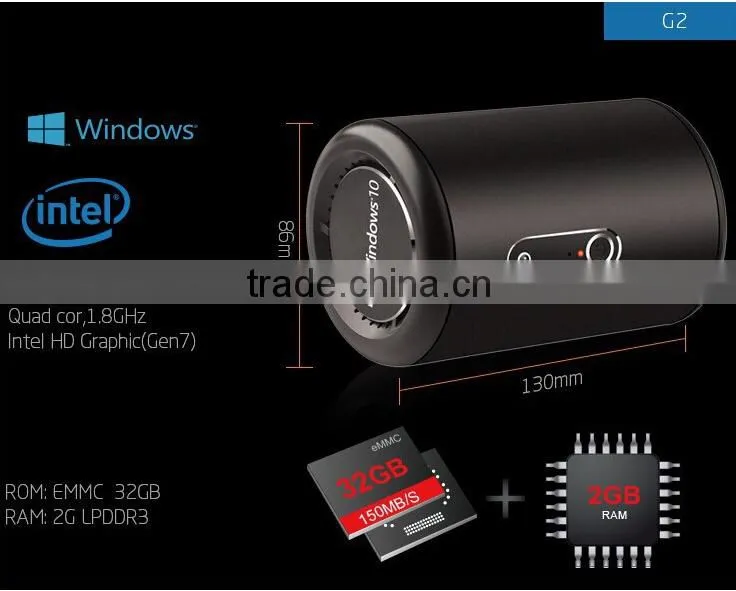 Vensmile i10 Win10 cheap mini pc Z3735F Quad core 1.8GHz intel atom mini pc with camera