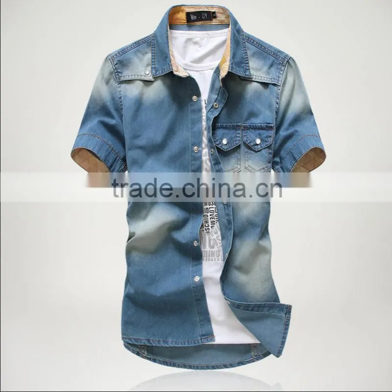 100% Cotton Dark Blue Denim Casual Shirt