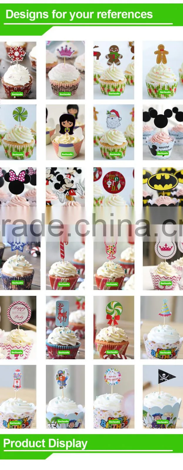 flag cupcake wood decoration cake picks