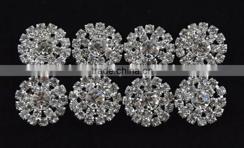 20mm Wholesales Price AAA Quality Alloy Round Flatback Crystal Rhinestone Button for WeddingJewelry Garment Accessory