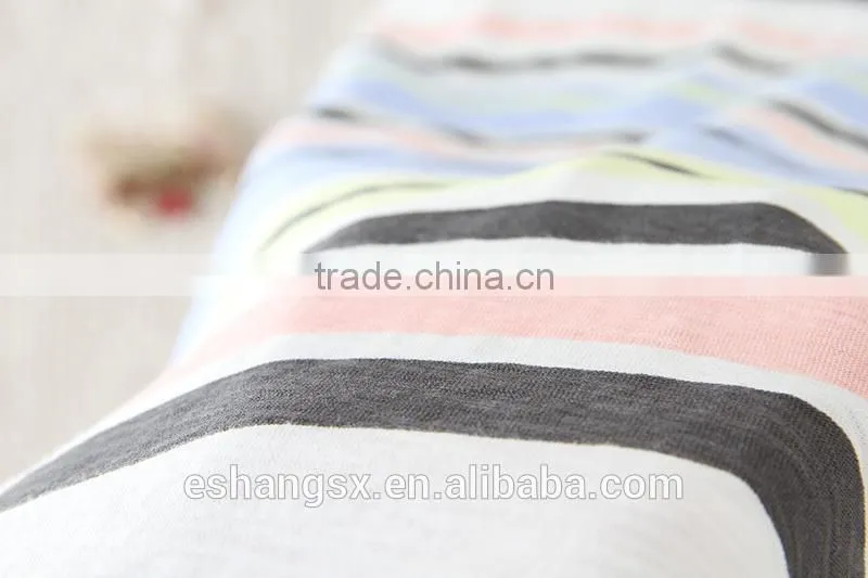 Ladies colorful stripe cotton 3/4 sleeve t-shirt