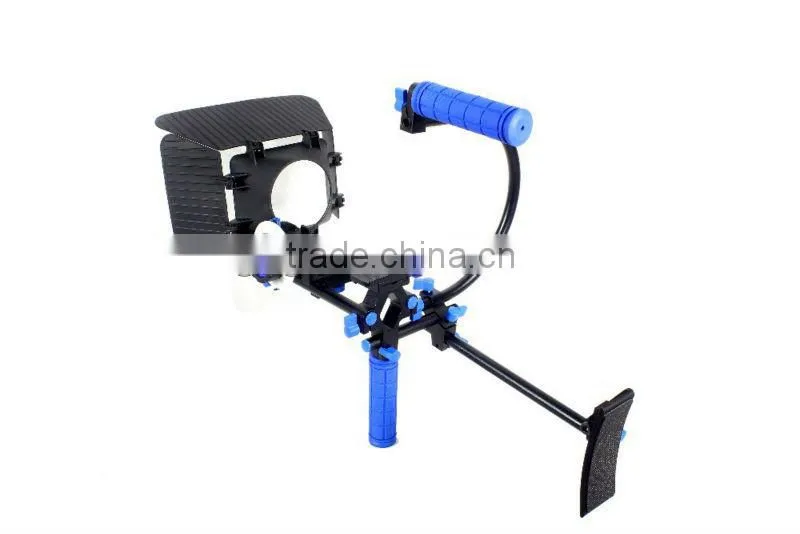 DSLR Rig Movie Kit Shoulder 15mm Rail Rod + Matte Box + Follow Focus For Canon Nikon Sony Video Camera