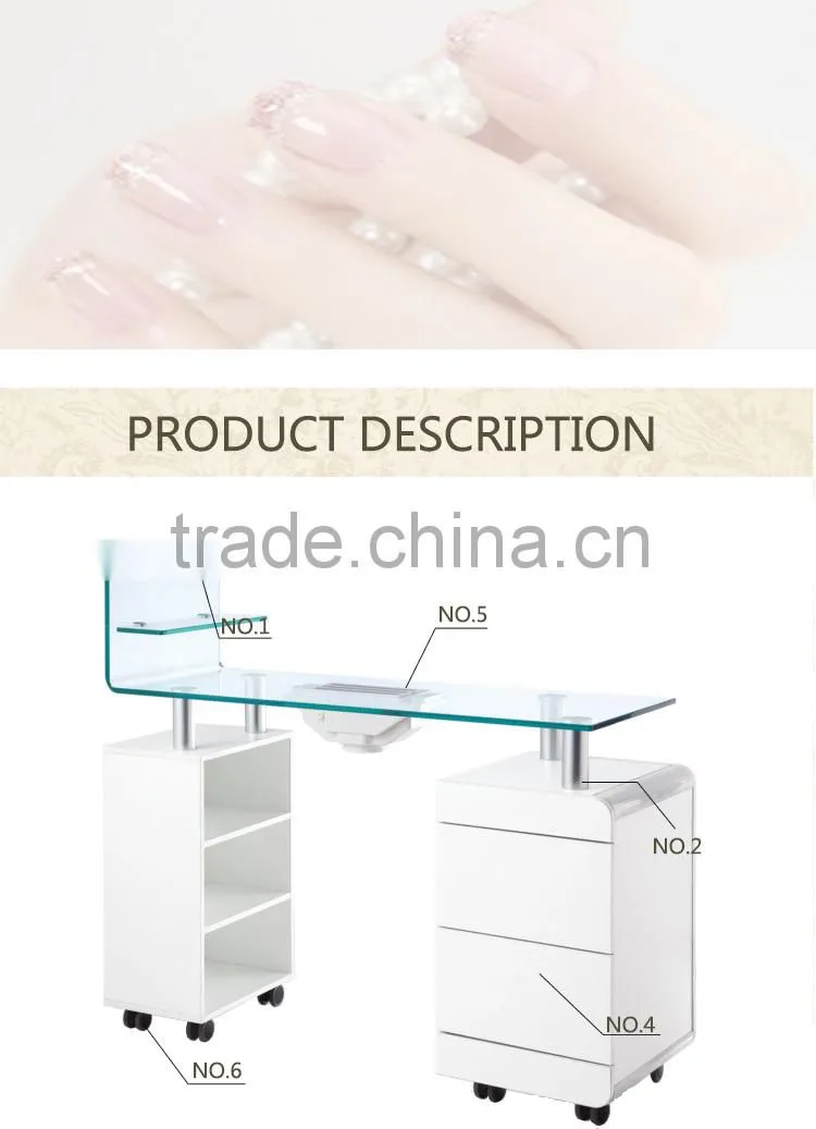 white manicure table UV lamp table for manicure stores