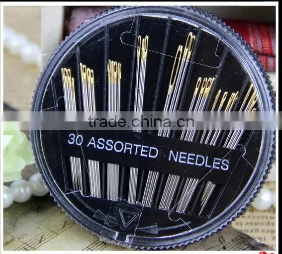 30 count assorted hand sewing needles comapct with golden end