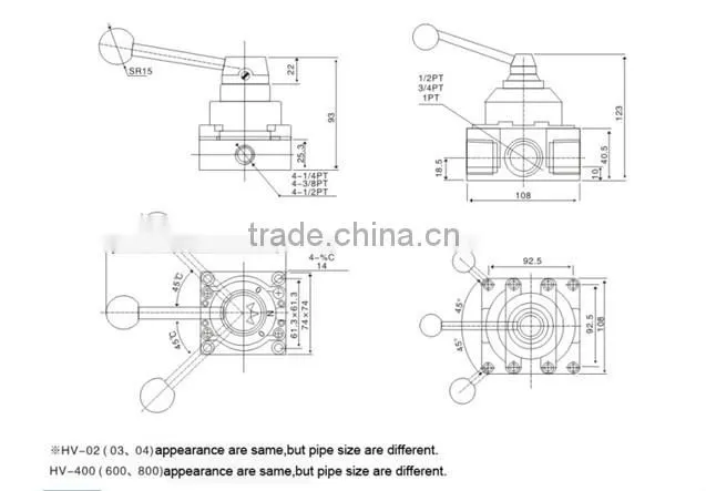 Taiwan supplier HV-02 hand switching valve