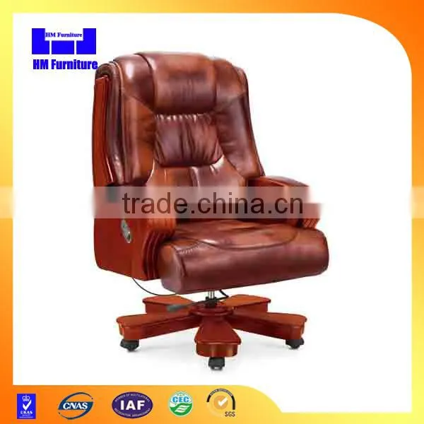 2015 Arrival leather antique wooden chair swivel