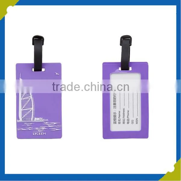 2016 newly designed tags soft pvc luggage tag Id card luggage tag