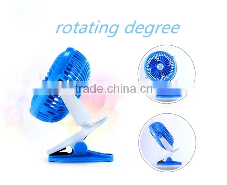 2016 Hot sale DC 5V ABS material Portable Clip USB Mini Fan
