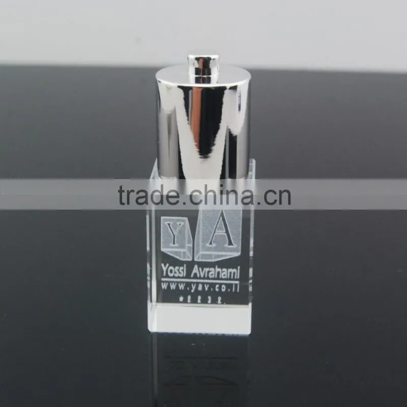 Customized Capacity Memory Disk High-end Crystal Insert 1C Laser Engraved Logo USB Flash Drive for Promotional Gifts