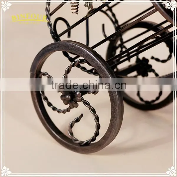continental fashion home deco tricycle upscale vintage metal wine rack